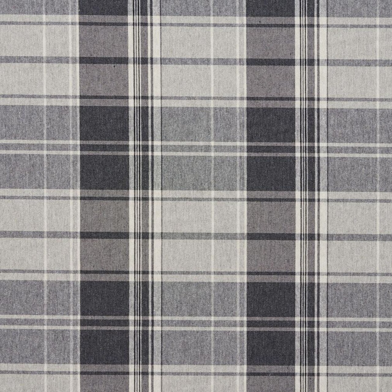 Sterling Plaid - Grey & Silver Plaid Upholstery Fabric 54 Inches"